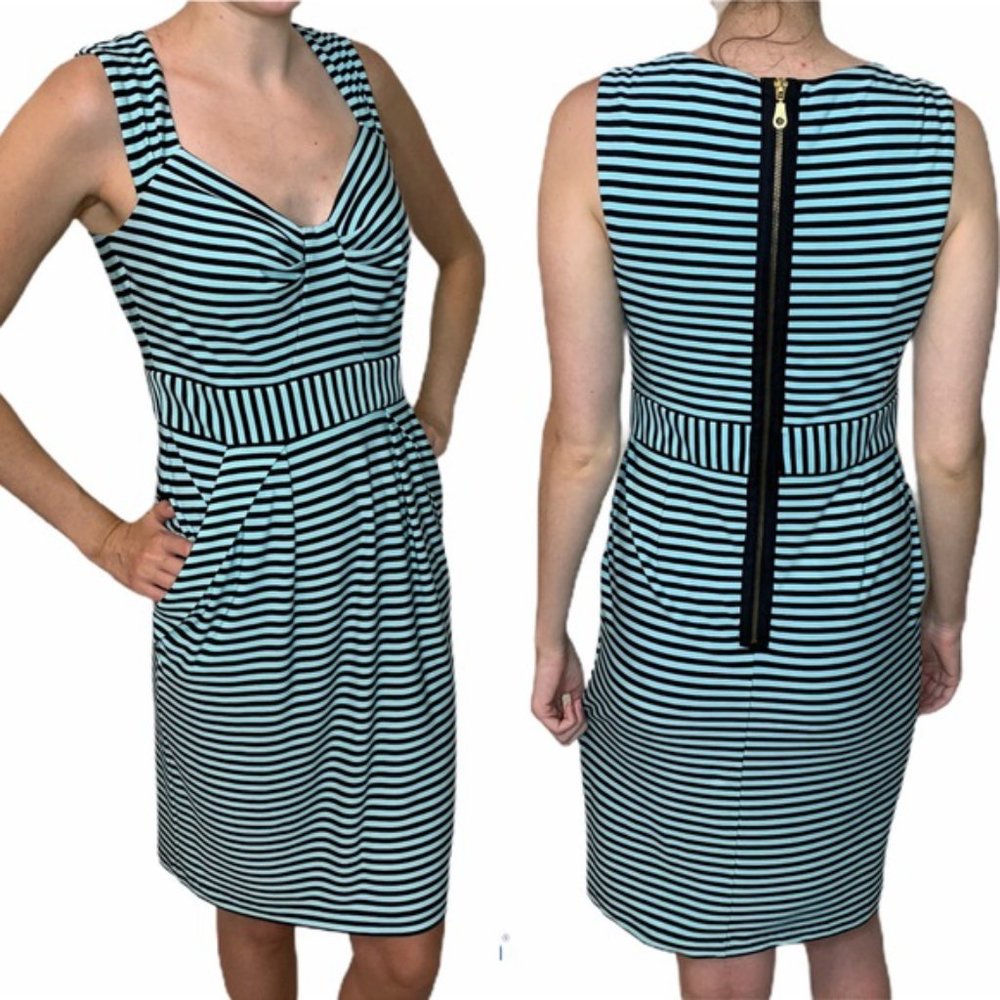 Roz & Ali Striped Dress with Pockets Sz 12
